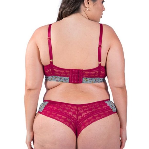 Set bra and panties light gray with pink - Picture 4 of 4